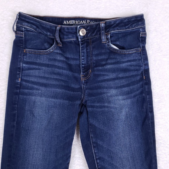 American Eagle Jeggings 10 Long Ne(x)t Level Stretch Dark Wash Skinny Jeans - Picture 2 of 11